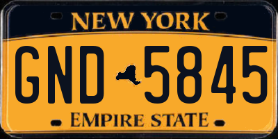 NY license plate GND5845