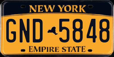 NY license plate GND5848