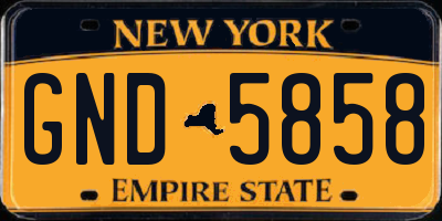 NY license plate GND5858