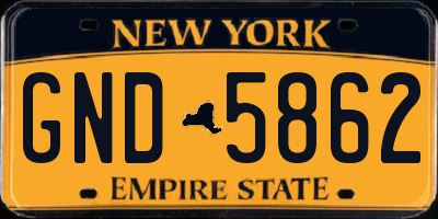 NY license plate GND5862