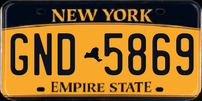 NY license plate GND5869