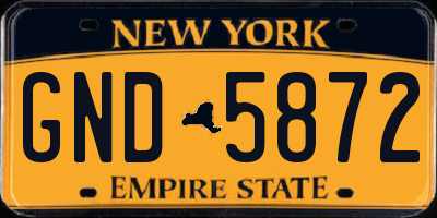 NY license plate GND5872