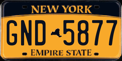 NY license plate GND5877