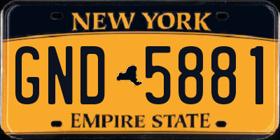 NY license plate GND5881