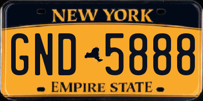NY license plate GND5888
