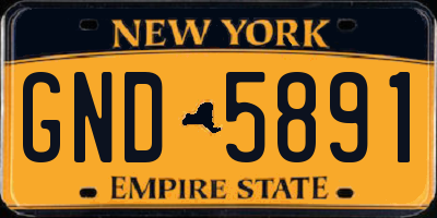 NY license plate GND5891