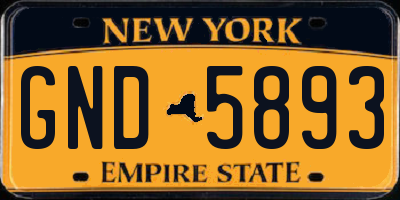 NY license plate GND5893