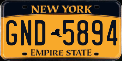 NY license plate GND5894