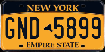 NY license plate GND5899
