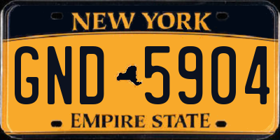 NY license plate GND5904