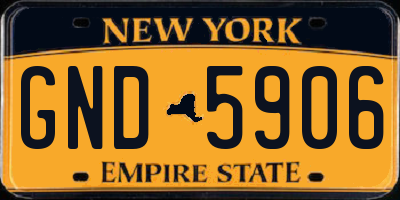 NY license plate GND5906