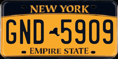 NY license plate GND5909