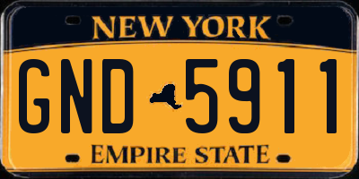 NY license plate GND5911