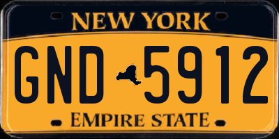 NY license plate GND5912