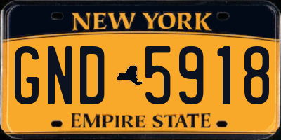 NY license plate GND5918