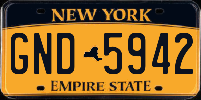 NY license plate GND5942
