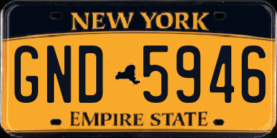 NY license plate GND5946