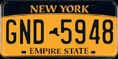 NY license plate GND5948