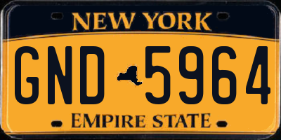 NY license plate GND5964