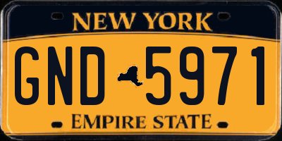 NY license plate GND5971