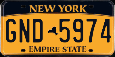 NY license plate GND5974