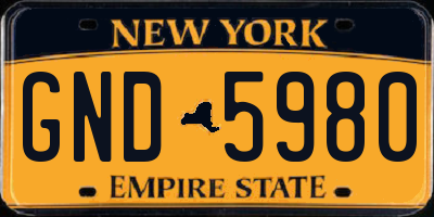 NY license plate GND5980