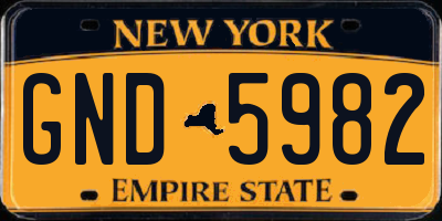 NY license plate GND5982