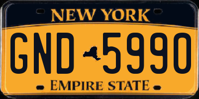 NY license plate GND5990