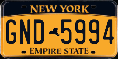 NY license plate GND5994