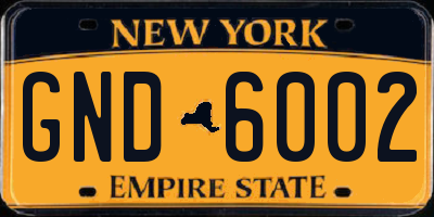 NY license plate GND6002