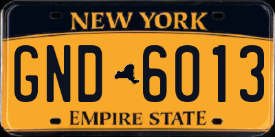 NY license plate GND6013
