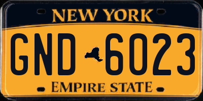 NY license plate GND6023
