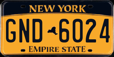 NY license plate GND6024