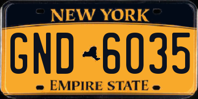 NY license plate GND6035