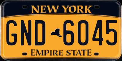NY license plate GND6045