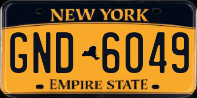 NY license plate GND6049