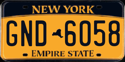 NY license plate GND6058