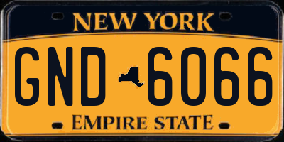 NY license plate GND6066