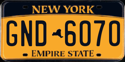 NY license plate GND6070