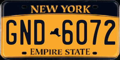 NY license plate GND6072