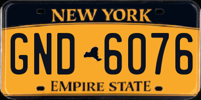 NY license plate GND6076