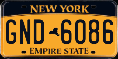 NY license plate GND6086