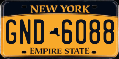 NY license plate GND6088