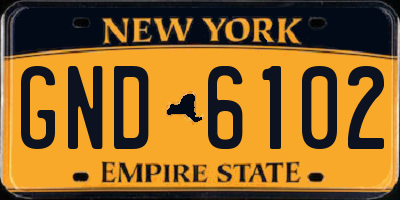 NY license plate GND6102
