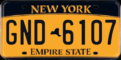 NY license plate GND6107