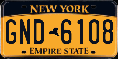 NY license plate GND6108