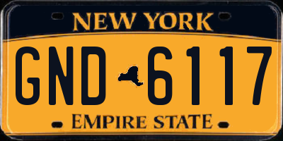 NY license plate GND6117
