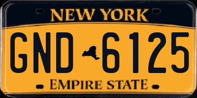NY license plate GND6125