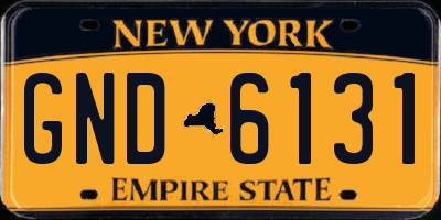 NY license plate GND6131