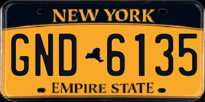 NY license plate GND6135